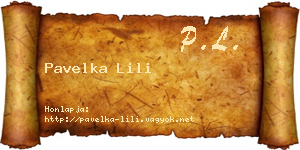Pavelka Lili névjegykártya
